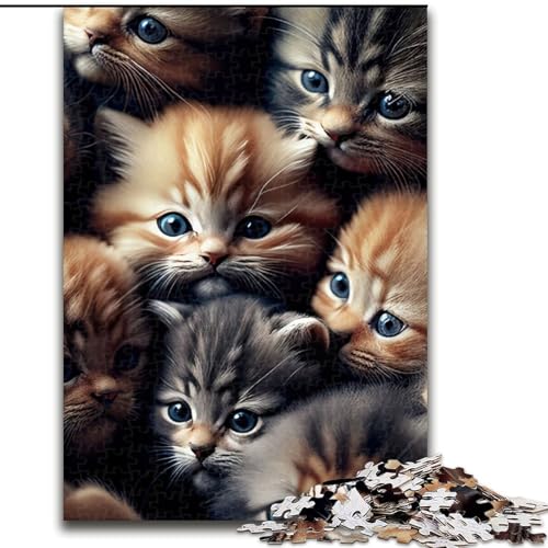Puzzle für Erwachsene, 1000 Teile, lustiges Katzenhaufen-Puzzle, pädagogisches Denkspiel, künstlerische Heim- und Bürodekoration, ab 14 Jahren (Größe: 50x75cm) von LGSHENG