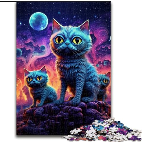 Puzzle für Erwachsene, 1000 Teile, magische Kunst, Katzen-Puzzle, anspruchsvolles Denkspiel, Familienaktivität, Heimdekoration, (Größe: 26x38cm) von LGSHENG