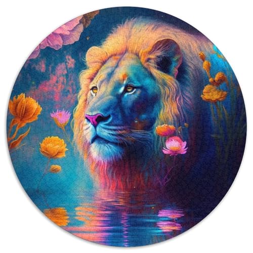 Puzzle für Erwachsene, 1000 Teile, magischer Löwe, rund, interaktives Familienspiel, Denksportaufgabe, Lernspielzeug, 67,5 x 67,5 cm Puzzle für Erwachsene, 1000 Teile, magischer Löwe, rund, interaktives Familienspiel, Denksportaufgabe, Lernspielzeug, 67,5 x 67,5 cm von LGSHENG