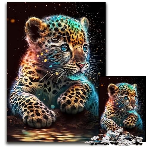 Puzzle für Erwachsene, 1000 Teile, niedlicher kosmischer Baby-Leopard, unmögliches Puzzle für Erwachsene, ideal für Familienspaß, Entspannung, 26x38cm Puzzle für Erwachsene, 1000 Teile, niedlicher kosmischer Baby-Leopard, unmögliches Puzzle für Erwachsene, ideal für Familienspaß, Entspannung, 26x38cm von LGSHENG