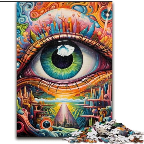 Puzzle für Erwachsene, 1000 Teile, psychedelische Augen, Puzzle, Spiel für Erwachsene, Geschenk, interaktives Familienspiel, Gehirn-Herausforderung, Geschenk (Größe: 50x75cm) von LGSHENG