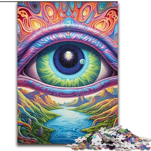 Puzzle für Erwachsene, 1000 Teile, psychedelische Augen, anspruchsvolles Denkspiel für Teenager, Spaß für den Spieleabend mit der Familie (Größe: 26x38cm) von LGSHENG