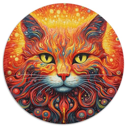 Puzzle für Erwachsene, 1000 Teile, psychedelische Katze, Papierpuzzle, interaktives Familienspiel, Denksportaufgabe, Geschenk, Lernspielzeug (67,5 x 67,5 cm) von LGSHENG