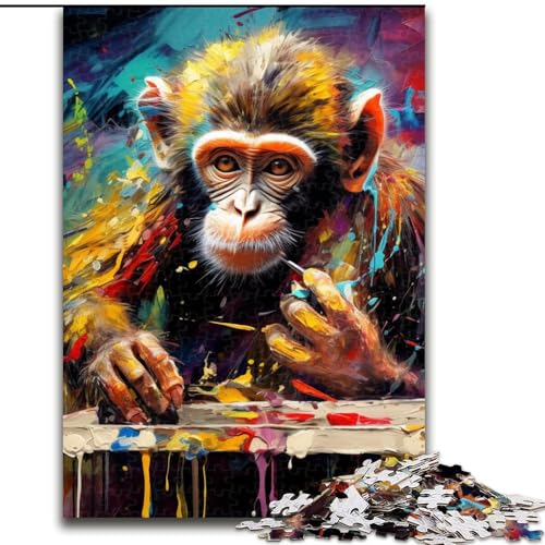 Puzzle für Erwachsene, 1000 Teile, psychedelisches Affen-Puzzle, Denksportspiel für Teenager, Familienspieleabend (Größe: 26x38cm) von LGSHENG