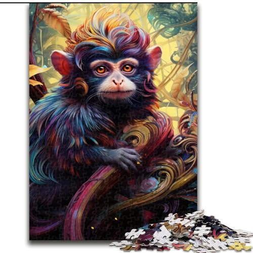 Puzzle für Erwachsene, 1000 Teile, psychedelisches Affen-Puzzle, interaktives Familienspiel, ideal für Teenager, Denksport-Geschenk (Größe: 50x75cm) von LGSHENG
