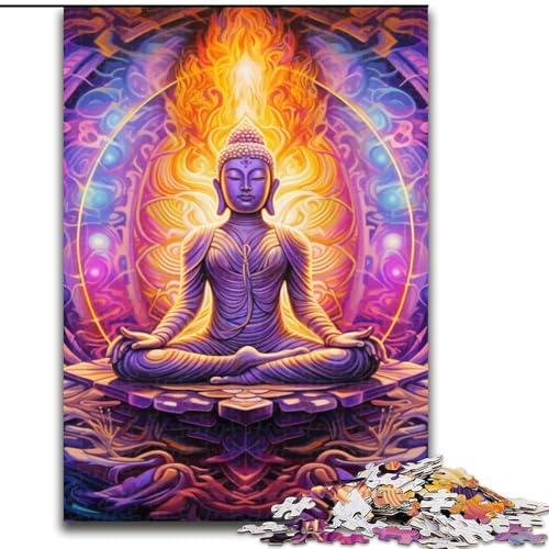 Puzzle für Erwachsene, 1000 Teile, psychedelisches Buddha-Puzzle, anspruchsvolles Denkspiel für Teenager, perfekt als Heimdekoration oder Geschenk (Größe: 50x75cm) von LGSHENG