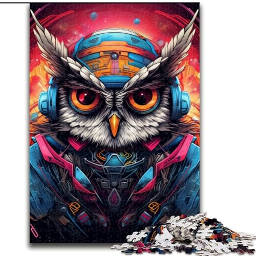 Puzzle für Erwachsene, 1000 Teile, psychedelisches Eulen-Puzzle, anspruchsvolles Denkspiel, Familienaktivität, Heimdekoration, (Größe: 50x75cm) von LGSHENG