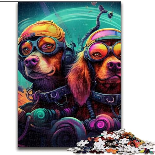 Puzzle für Erwachsene, 1000 Teile, psychedelisches Golden Retriever-Puzzle, anspruchsvolles Denkspiel, Familienaktivität, Heimdekoration, (Größe: 50x75cm) von LGSHENG