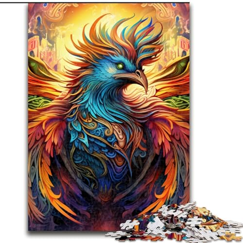 Puzzle für Erwachsene, 1000 Teile, psychedelisches Phönix-Vogel-Puzzle, anspruchsvolles Denkspiel für Teenager, perfekt als Heimdekoration oder Geschenk (Größe: 50x75cm) von LGSHENG