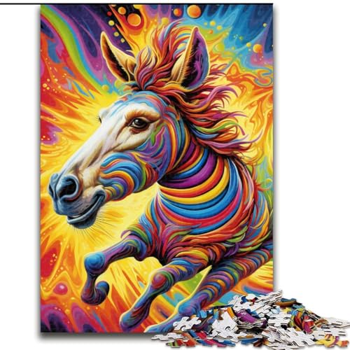 Puzzle für Erwachsene, 1000 Teile, psychedelisches Zebra-Puzzle, Spielgeschenk für Erwachsene, interaktives Familienspiel, Gehirn-Herausforderungsgeschenk (Größe: 50x75cm) von LGSHENG