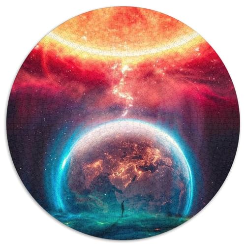 Puzzle für Erwachsene, 1000 Teile, rundes Puzzle „Außerirdischer Planet“, Familieninteraktion und Gehirntraining, Familienaktivitäts-Herausforderung, 67,5 x 67,5 cm von LGSHENG