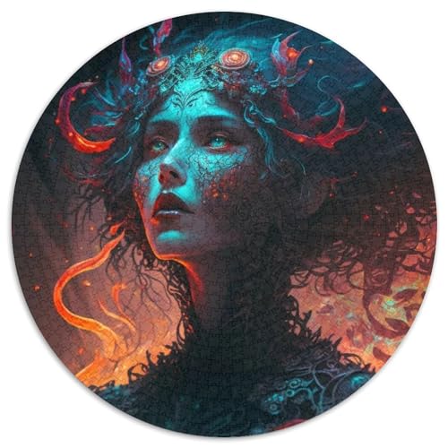 Puzzle für Erwachsene, 1000 Teile, rundes Puzzle „Dark Girl“, interaktives Familienspiel, Denksportaufgabe, Lernspielzeug, 67,5 x 67,5 cm Puzzle für Erwachsene, 1000 Teile, rundes Puzzle „Dark Girl“, interaktives Familienspiel, Denksportaufgabe, Lernspielzeug, 67,5 x 67,5 cm von LGSHENG