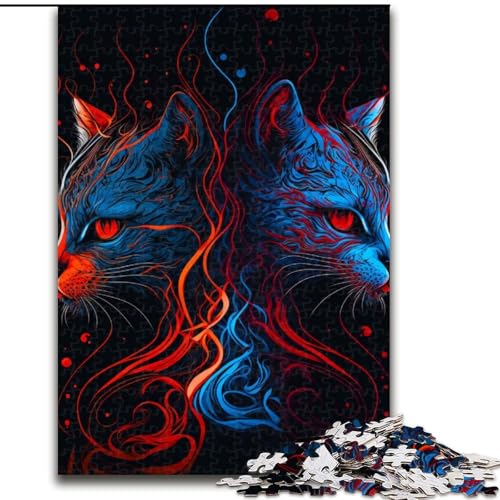 Puzzle für Erwachsene, 1000 Teile, schönes Katzen-Puzzle, pädagogisches Denkspiel, künstlerische Heim- und Bürodekoration, ab 14 Jahren (Größe: 50x75cm) von LGSHENG