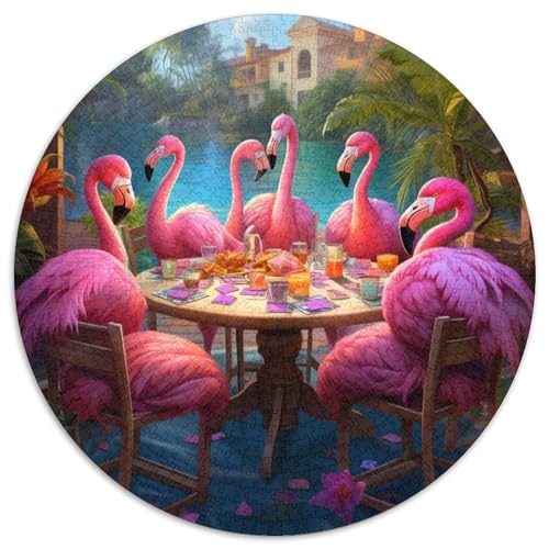 Puzzle für Erwachsene, 1000 Teile Flamingos Spielen Poker, runde Puzzles, interaktives Familienspiel, Gehirn-Herausforderung, Lernspielzeug, 67,5 x 67,5 cm Puzzle für Erwachsene, 1000 Teile Flamingos Spielen Poker, runde Puzzles, interaktives Familienspiel, Gehirn-Herausforderung, Lernspielzeug, 67,5 x 67,5 cm von LGSHENG