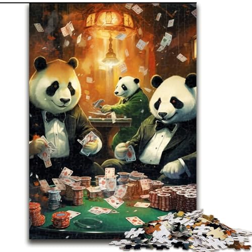 Puzzle für Erwachsene, 1000 Tiere, die Poker Spielen, Denksportspiel für Teenager, Familienspieleabend (Größe: 26x38cm) von LGSHENG