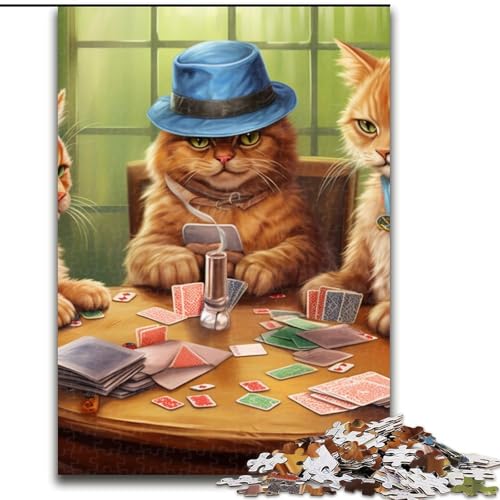 Puzzle für Erwachsene, 1000 Tiere, die Poker Spielen, Denksportspiel für Teenager, Spieleabend mit der Familie (Größe: 50x75cm) von LGSHENG