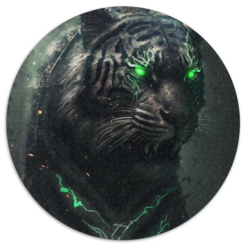 Puzzle für Erwachsene, 1000-teiliges Art Tigers-Puzzle aus rundem Karton, anspruchsvolles Denkspiel für Teenager, perfekt als Heimdekoration oder Geschenk, 67,5 x 67,5 cm Puzzle für Erwachsene, 1000-teiliges Art Tigers-Puzzle aus rundem Karton, anspruchsvolles Denkspiel für Teenager, perfekt als Heimdekoration oder Geschenk, 67,5 x 67,5 cm von LGSHENG