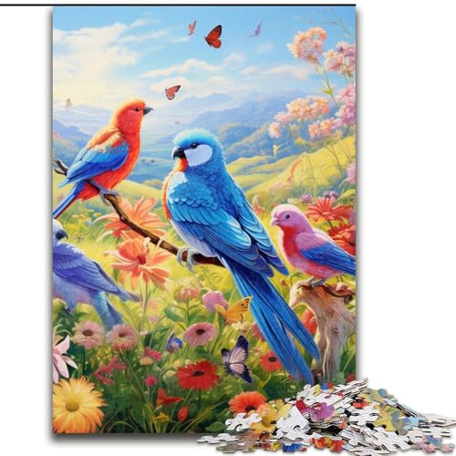 Puzzle für Erwachsene, 1000-teiliges Blumen- und Vogelpuzzle, anspruchsvolles Denkspiel für Teenager, perfekt als Heimdekoration oder Geschenk (Größe: 26x38cm) von LGSHENG