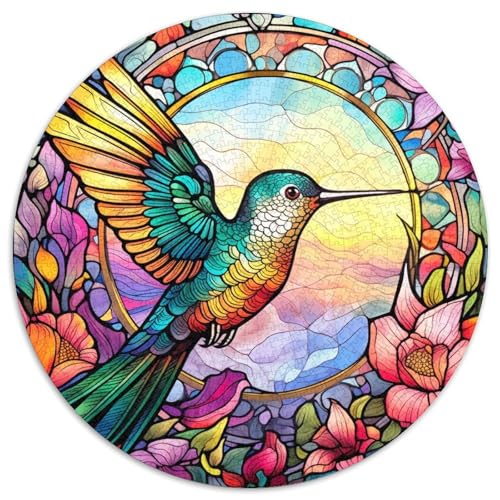 Puzzle für Erwachsene, 1000-teiliges Buntglas-Kolibri-Puzzle für Erwachsene, anspruchsvolles Denkspiel für Teenager, perfekt als Heimdekoration oder Geschenk (67,5 x 67,5 cm) von LGSHENG