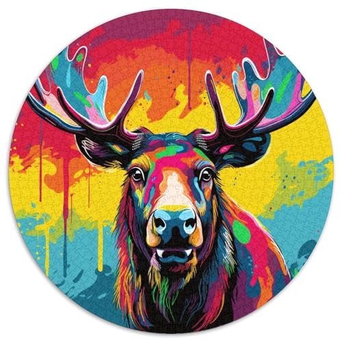 Puzzle für Erwachsene, 1000-teiliges Elch-Kunstpuzzle für Erwachsene, anspruchsvolles Denkspiel für Teenager, perfekt als Heimdekoration oder Geschenk (67,5 x 67,5 cm) von LGSHENG