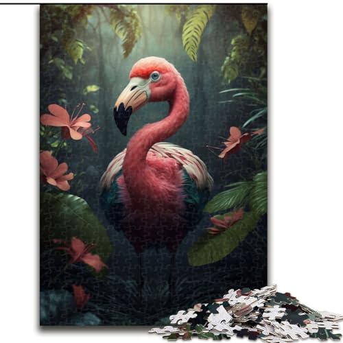 Puzzle für Erwachsene, 1000-teiliges Flamingo-Puzzle im Dschungelstil, Familie und Freunde, geeignet für Kinder ab 14 Jahren (Größe: 50x75cm) von LGSHENG