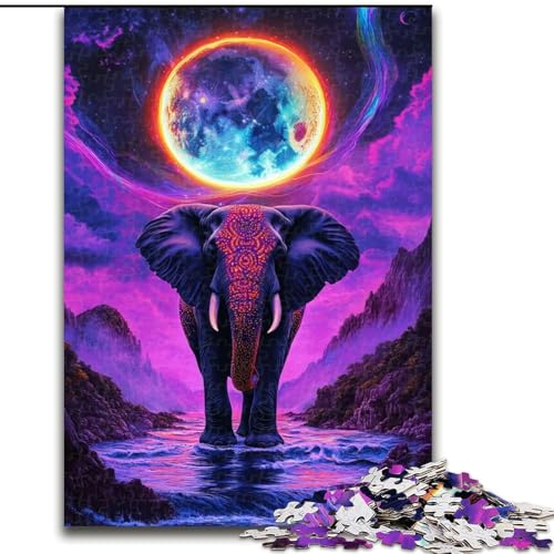 Puzzle für Erwachsene, 1000-teiliges Galaxie-Elefanten-Puzzle, anspruchsvolles Denkspiel für Teenager, perfekt als Heimdekoration oder Geschenk (Größe: 50x75cm) von LGSHENG