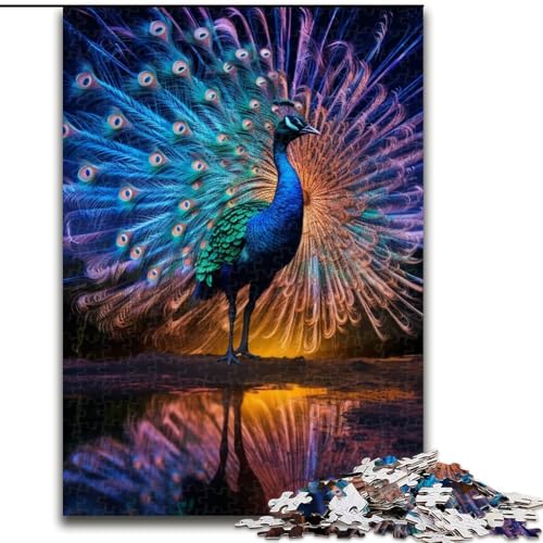 Puzzle für Erwachsene, 1000-teiliges Galaxy-Pfauen-Puzzle für Familienspaß, perfekt für Feiertage, interaktive Spieleabende (Größe: 26x38cm) von LGSHENG
