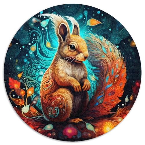 Puzzle für Erwachsene, 1000-teiliges Kunstpuzzle mit süßem Eichhörnchen, anspruchsvolles Denkspiel aus Karton, Familienaktivität, Heimdekoration, (67,5 x 67,5 cm) von LGSHENG