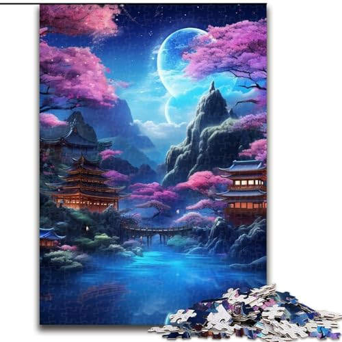 Puzzle für Erwachsene, 1000-teiliges Landschaftspuzzle im japanischen Stil, Familie und Freunde, geeignet für Kinder ab 14 Jahren (Größe: 26x38cm) von LGSHENG