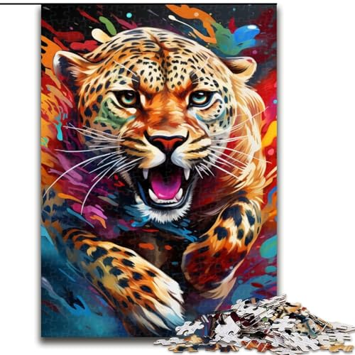 Puzzle für Erwachsene, 1000-teiliges Puzzle mit afrikanischem Leopardenmotiv, anspruchsvolles Denkspiel für Teenager, perfekt als Heimdekoration oder Geschenk (Größe: 50x75cm) von LGSHENG