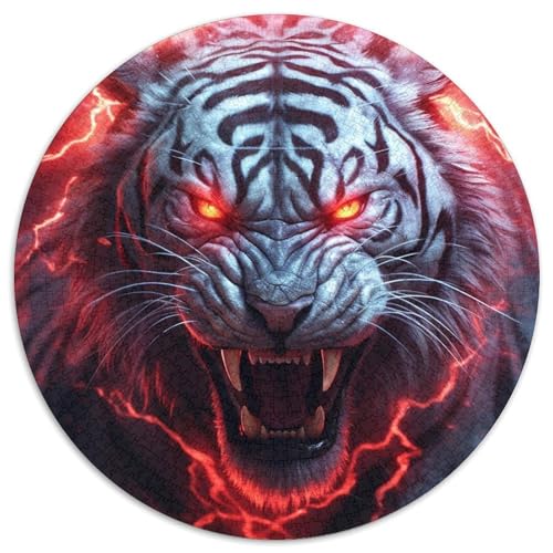 Puzzle für Erwachsene, 1000-teiliges Tiger-Rundpuzzle, interaktives Familienspiel, Denksportaufgabe, Lernspielzeug, 67,5 x 67,5 cm Puzzle für Erwachsene, 1000-teiliges Tiger-Rundpuzzle, interaktives Familienspiel, Denksportaufgabe, Lernspielzeug, 67,5 x 67,5 cm von LGSHENG