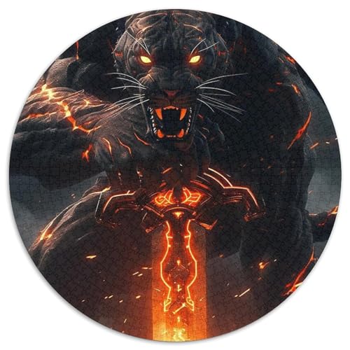 Puzzle für Erwachsene, 1000-teiliges Tiger-Rundpuzzle, interaktives Familienspiel, Denksportaufgabe, Lernspielzeug, 67,5 x 67,5 cm Puzzle für Erwachsene, 1000-teiliges Tiger-Rundpuzzle, interaktives Familienspiel, Denksportaufgabe, Lernspielzeug, 67,5 x 67,5 cm von LGSHENG