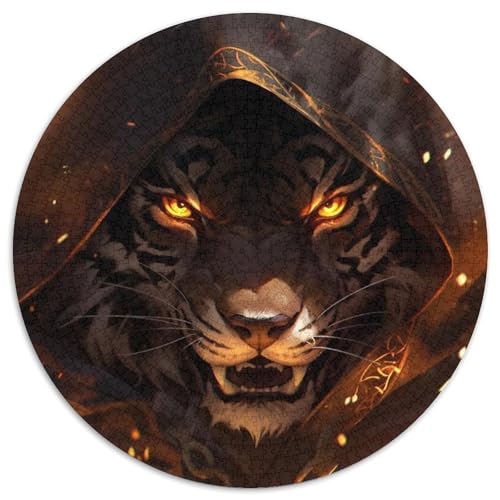 Puzzle für Erwachsene, 1000-teiliges Tiger-Rundpuzzle, interaktives Familienspiel, Denksportaufgabe, Lernspielzeug, 67,5 x 67,5 cm Puzzle für Erwachsene, 1000-teiliges Tiger-Rundpuzzle, interaktives Familienspiel, Denksportaufgabe, Lernspielzeug, 67,5 x 67,5 cm von LGSHENG