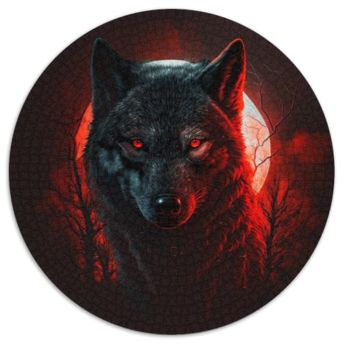 Puzzle für Erwachsene, 1000-teiliges Wolf-Rundpuzzle, interaktives Familienspiel, Denksportaufgabe, Lernspielzeug, 67,5 x 67,5 cm Puzzle für Erwachsene, 1000-teiliges Wolf-Rundpuzzle, interaktives Familienspiel, Denksportaufgabe, Lernspielzeug, 67,5 x 67,5 cm von LGSHENG