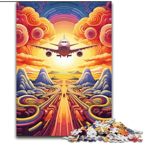 Puzzle für Erwachsene, 1000-teiliges buntes Flugzeug-Puzzle, anspruchsvolles Denkspiel für Teenager, perfekt als Heimdekoration oder Geschenk (Größe: 26x38cm) von LGSHENG