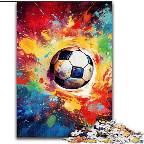 Puzzle für Erwachsene, 1000-teiliges buntes Fußball-Sportpuzzle, perfekt für Teenager, Familienzusammenhalt, Denksportaufgabe und DIY-Geschenk zur Heimdekoration (Größe: 50x75cm) von LGSHENG