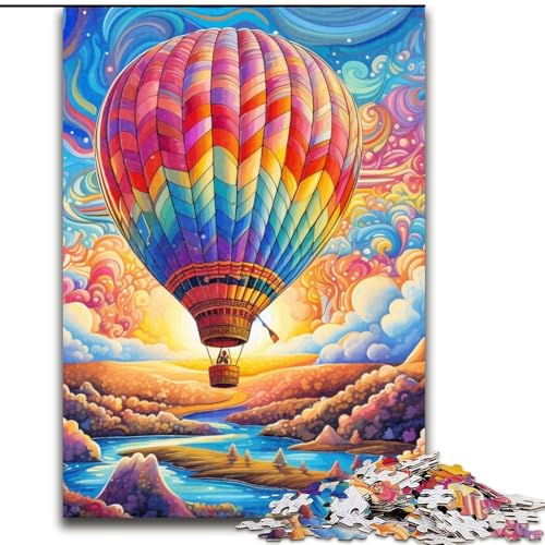 Puzzle für Erwachsene, 1000-teiliges buntes Heißluftballon-Puzzle-Denkspiel für Teenager, Familienspieleabend (Größe: 26x38cm) von LGSHENG