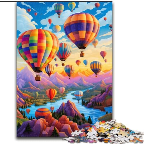 Puzzle für Erwachsene, 1000-teiliges buntes Heißluftballon-Puzzle-Denkspiel für Teenager, Familienspieleabend (Größe: 50x75cm) von LGSHENG