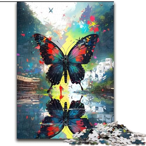 Puzzle für Erwachsene, 1000-teiliges buntes Schmetterlings-Flugpuzzle, Familie und Freunde, geeignet für Kinder ab 14 Jahren (Größe: 26x38cm) von LGSHENG