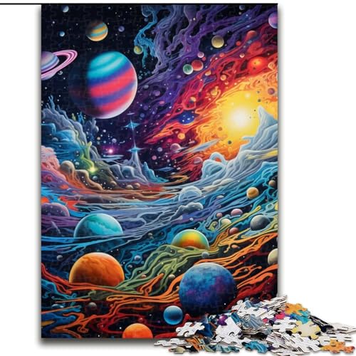 Puzzle für Erwachsene, 1000-teiliges buntes Universum-Puzzle-Denkspiel für Teenager, Familienspieleabend (Größe: 26x38cm) von LGSHENG