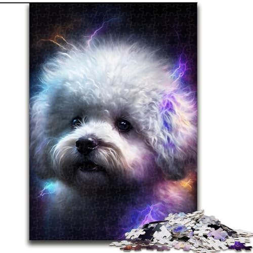 Puzzle für Erwachsene, 1000-teiliges farbiges Bichon Frise-Puzzle, ideal für Liebhaber, perfektes Weihnachts-, Neujahrs- oder Valentinstagsgeschenk (Größe: 26x38cm) von LGSHENG
