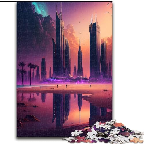 Puzzle für Erwachsene, 1000-teiliges futuristisches Städtebau-Puzzle, Familie und Freunde, geeignet für Kinder ab 14 Jahren (Größe: 26x38cm) von LGSHENG