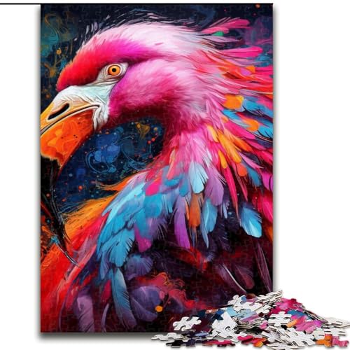 Puzzle für Erwachsene, 1000-teiliges psychedelisches Flamingo-Puzzle, ideal für Verliebte, perfektes Weihnachts-, Neujahrs- und Valentinstagsgeschenk (Größe: 50x75cm) von LGSHENG