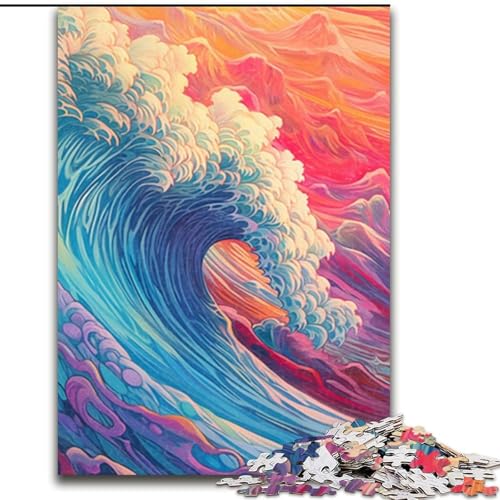Puzzle für Erwachsene, 1000-teiliges wunderschönes Wellenpuzzle, Familie und Freunde, geeignet für Kinder ab 14 Jahren (Größe: 26x38cm) von LGSHENG