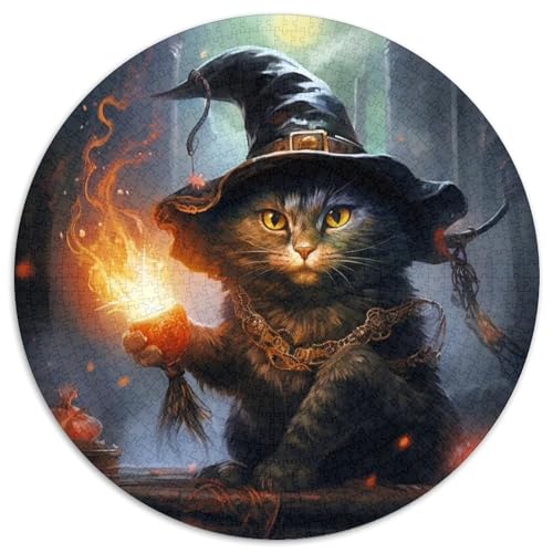 Puzzle für Erwachsene 1000 Zaubererkatze 1000-teiliges Puzzle für Erwachsene für Jugendliche Lernspiele Geschenke 67,5 x 67,5 cm von LGSHENG