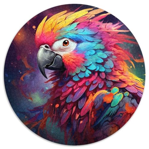 Puzzle für Erwachsene mit 1000 Teilen, bunter Papagei, rund, Papierpuzzle, perfekt für Teenager und Familienspaß, Geburtstag, 67,5 x 67,5 cm Puzzle für Erwachsene mit 1000 Teilen, bunter Papagei, rund, Papierpuzzle, perfekt für Teenager und Familienspaß, Geburtstag, 67,5 x 67,5 cm von LGSHENG
