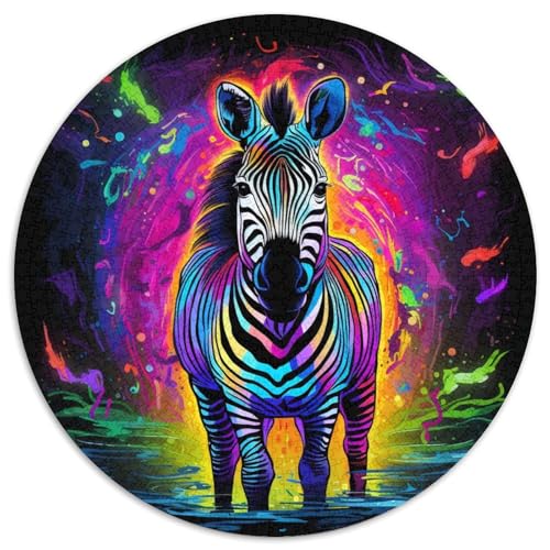 Puzzle mit 1000 Teilen, Bunte Zebras, Kartonpuzzle, Weihnachten, Halloween, Ostern, Neujahr (67,5 x 67,5 cm) von LGSHENG