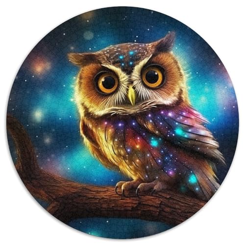 Puzzle mit 1000 Teilen, Galaxie-Eule, Kartonpuzzle, Weihnachten, Halloween, Ostern, Neujahr (67,5 x 67,5 cm) von LGSHENG