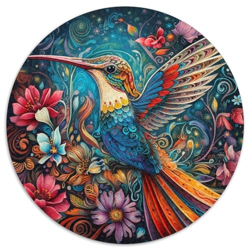 Puzzle mit 1000 Teilen, Psychedelischer Kolibri, Kartonpuzzle, Weihnachten, Halloween, Ostern, Neujahr (67,5 x 67,5 cm) von LGSHENG