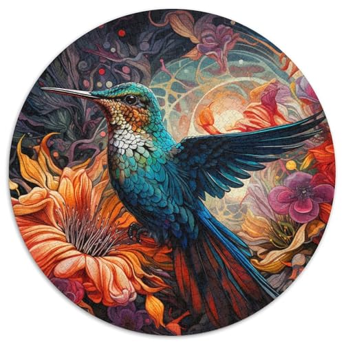 Puzzle mit 1000 Teilen, Psychedelischer Kolibri, Kartonpuzzle, Weihnachten, Halloween, Ostern, Neujahr (67,5 x 67,5 cm) von LGSHENG